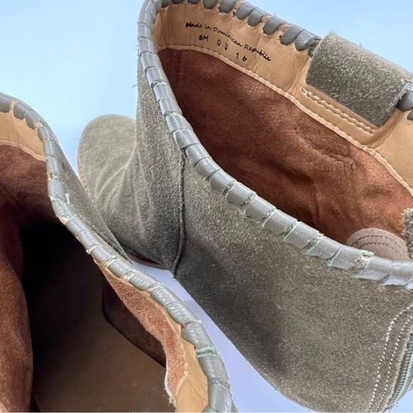 Jack Rogers Greer Boho Suede Ankle Booties Olive Size 8 - Picture 12 of 16